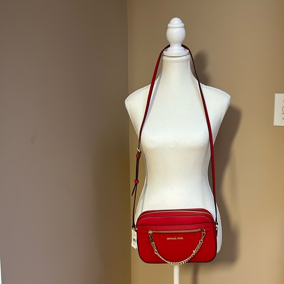 NWT Michale Kors Jet Set Large Saffiano Leather Crossbody Bag - Picture 6 of 9